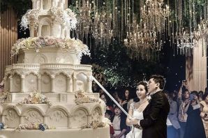 Свадебный торт с шарами