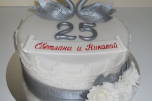 Торт на годовщину свадьбы 25 лет родителям