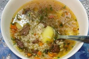Рисовый суп с курицей и картошкой
