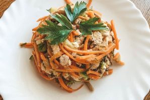 Салат с говядиной и корейской морковкой