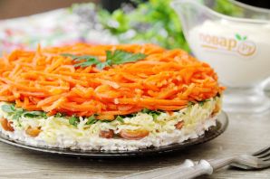 Печеночный салат с морковью по корейски