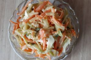 Салат с языком и корейской морковкой