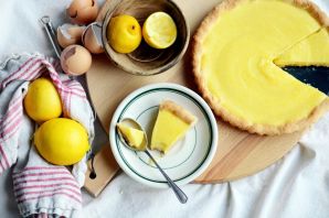 Лимонный пирог с песочным тестом