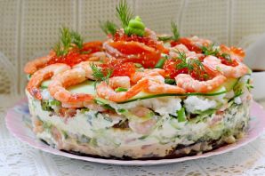 Царский салат из морепродуктов