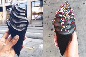 Черное мороженое в черном рожке