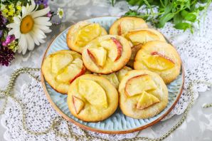 Творожные печенья с яблоками в духовке