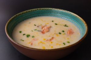 Суп с плавленным сыром и рисом