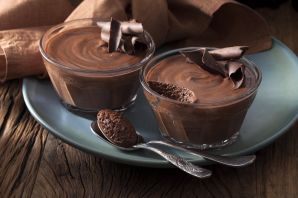 Шоколадный десерт с желатином и какао