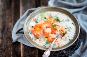 Финский суп с рыбой и сливками