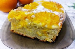 Пирог творожный с апельсинами в духовке