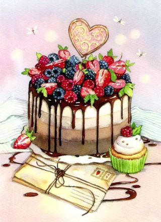 Картинки с днем рождения тортики