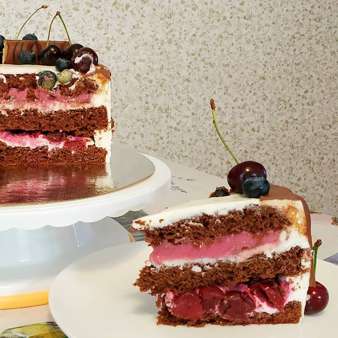 Торт с курдом вишневым