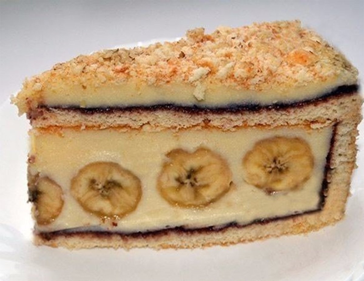 Торт из печенья с бананом