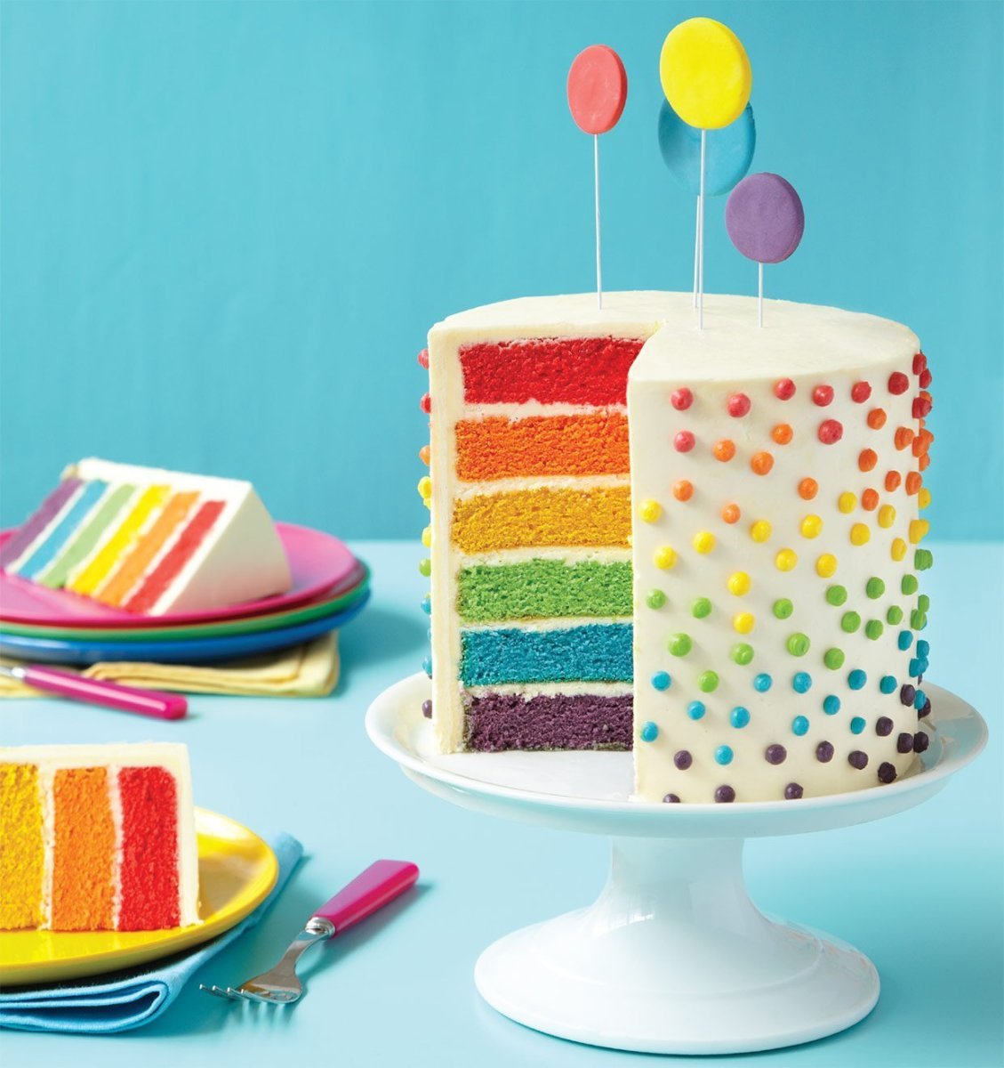 Разноцветный торт для девочки