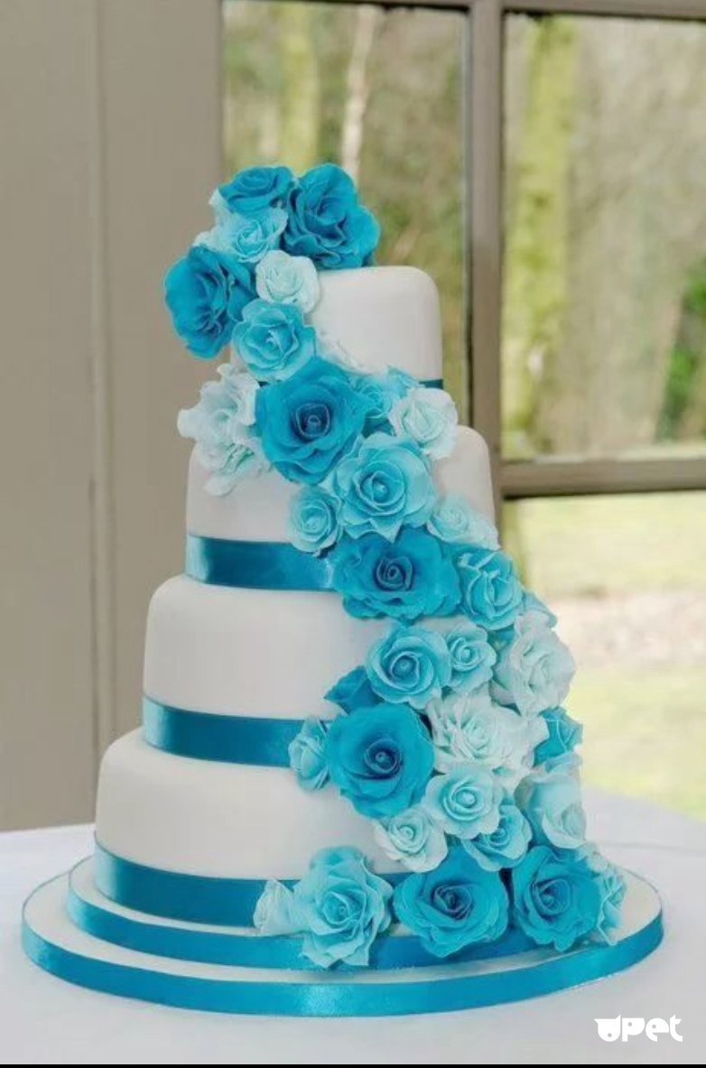 Свадебный торт в синем цвете (95 фото)