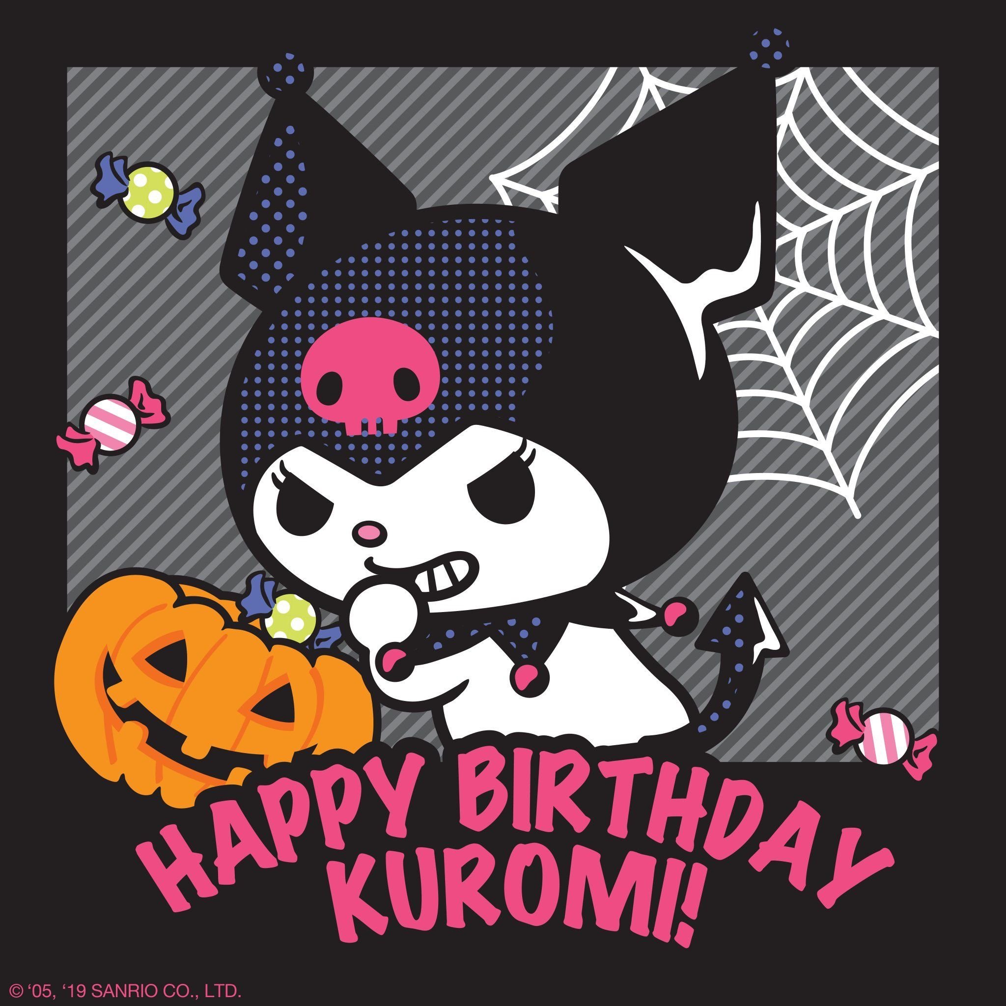 Куроми пижама. Куроми открытка на день рождения. Торт с рисунком Kuromi. Куроми Санрио Хэллоуин. Постеры с Куроми.