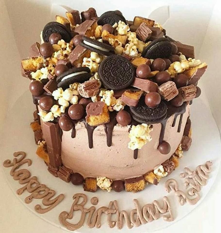 Украшение торта конфетами