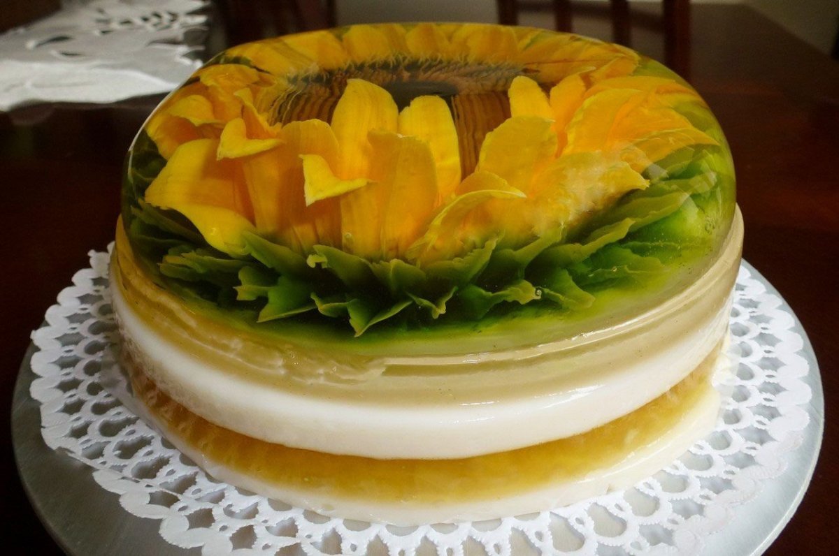 Торт желе с фруктами - 68 photo