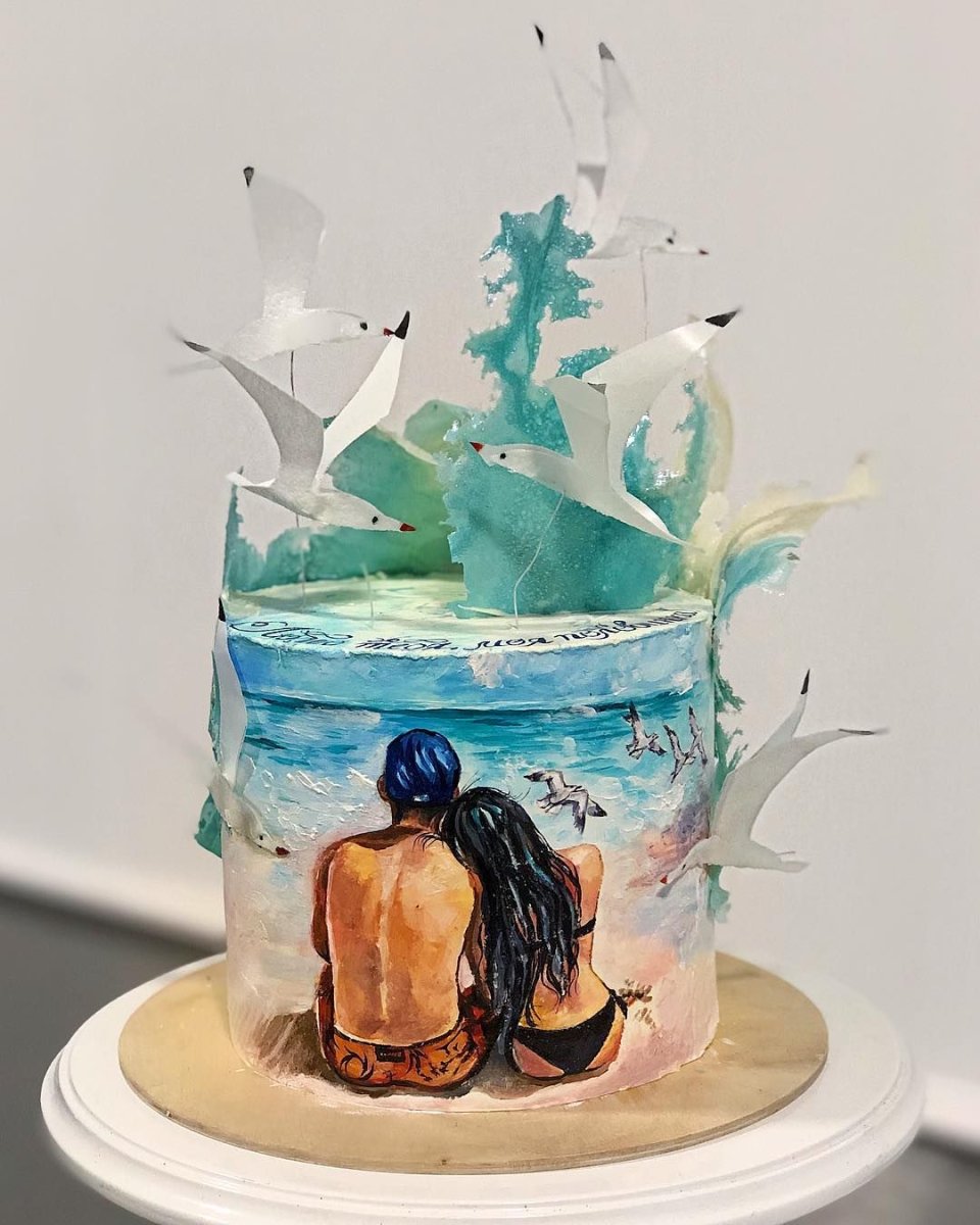 Торт для девочки море