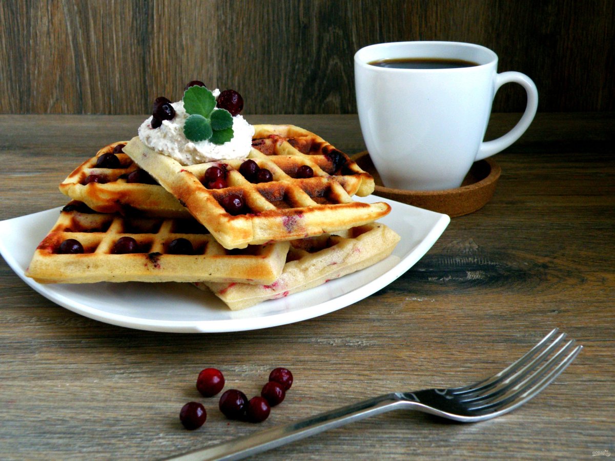 Венские вафли и кофе