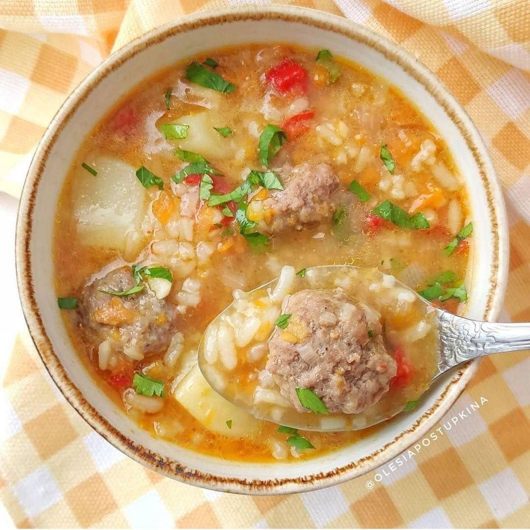 Узбекский суп с рисом