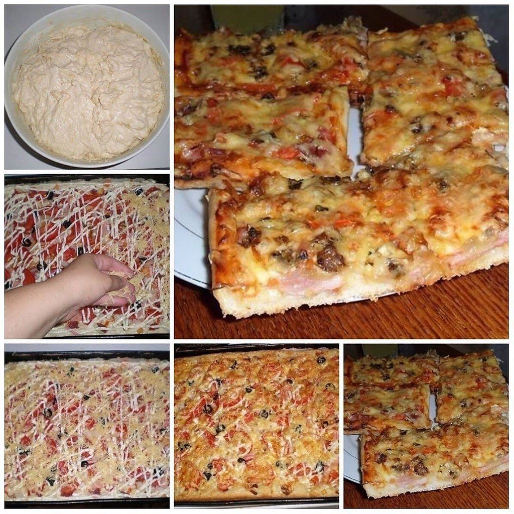 бездрожжевая пицца в духовке с колбасой и сыром и помидорами фото 118