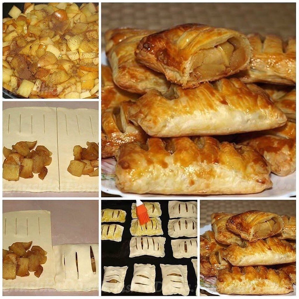 Слойки из слоеного дрожжевого теста в духовке