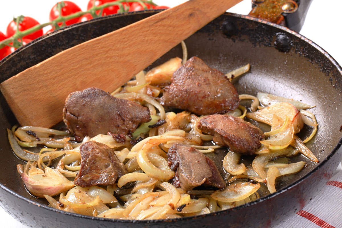 Гусиная печенка жареная