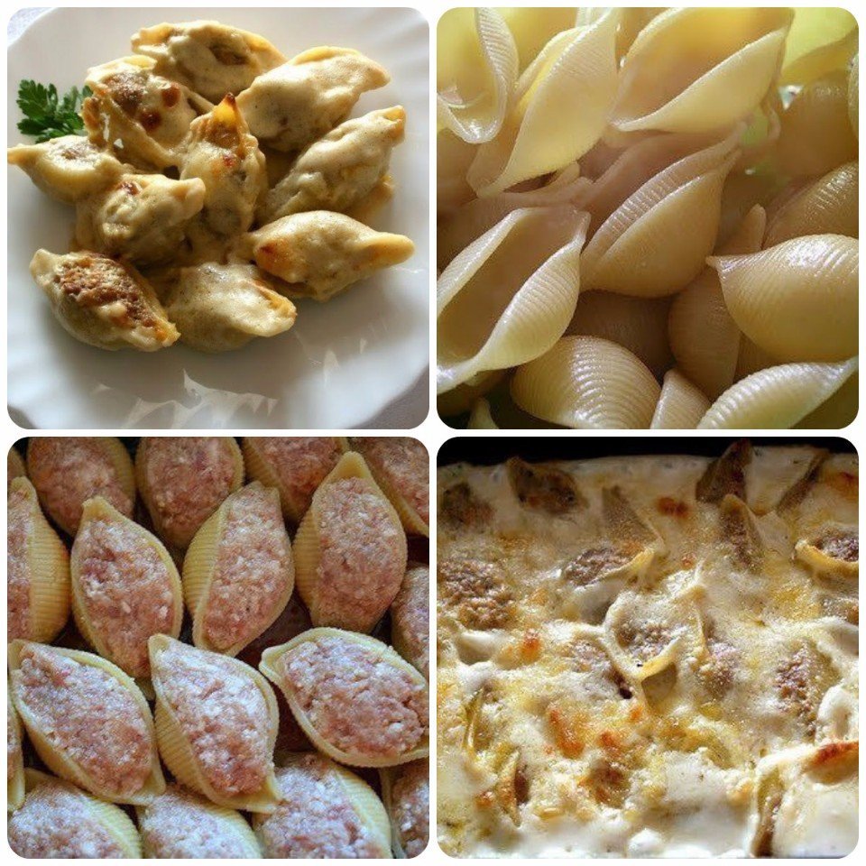 Лумакони фаршированные фаршем