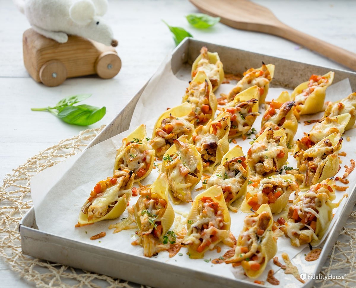 Фаршированные макароны ракушки