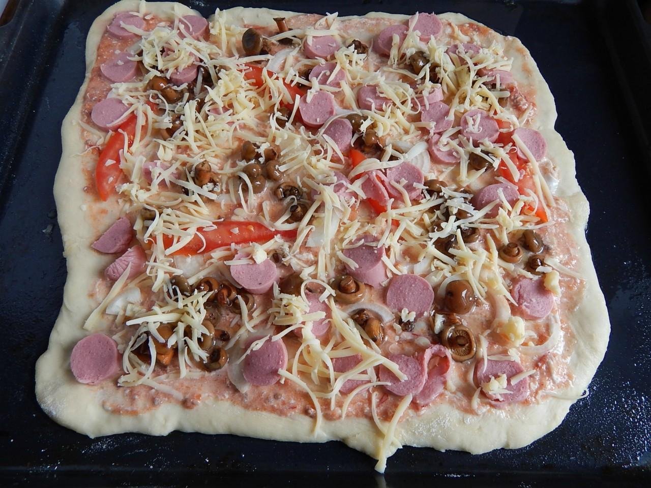 быстрая пицца из жидкого теста на кефире в духовке фото 104