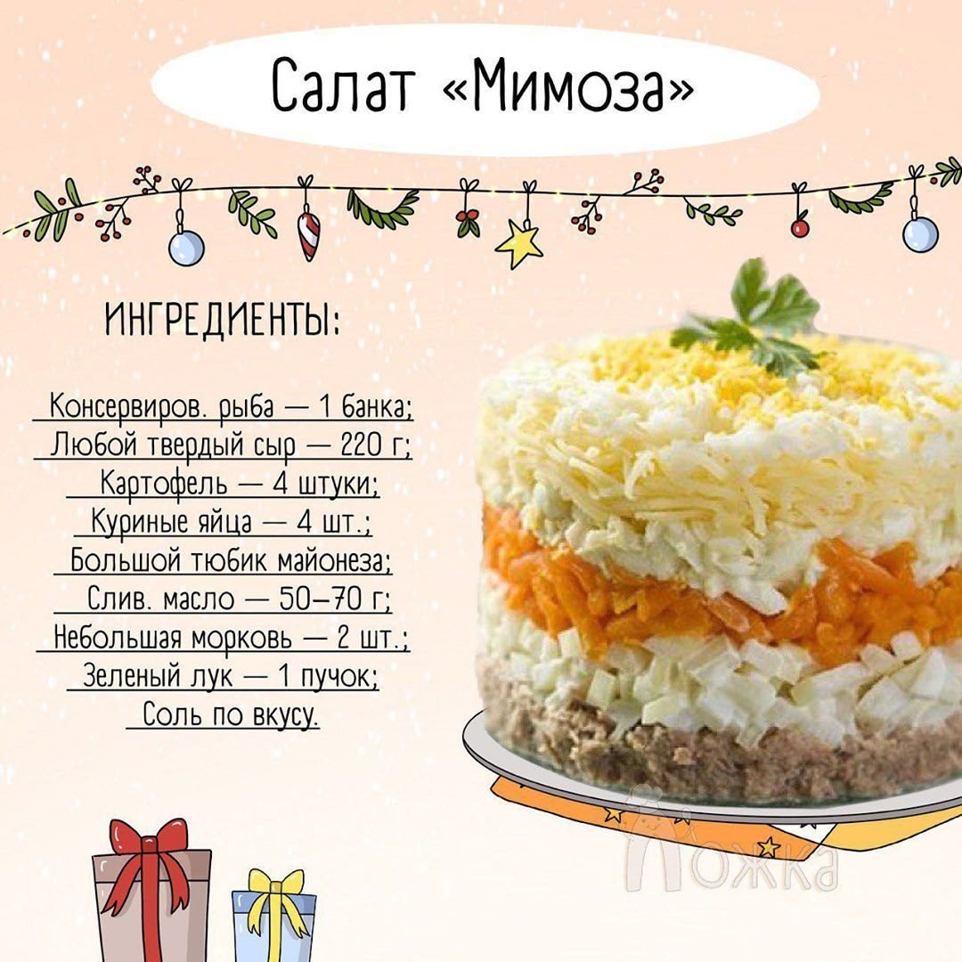 Салат «Мимоза» с плавленым сыром