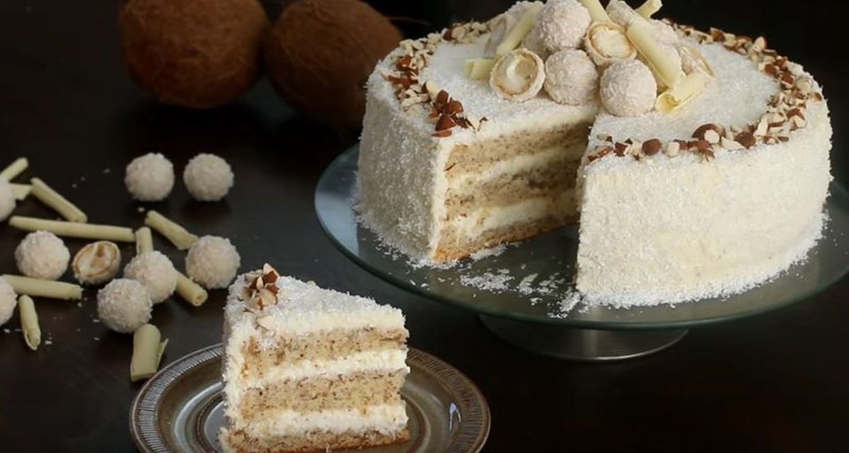 Белоснежный торт Рафаэлло