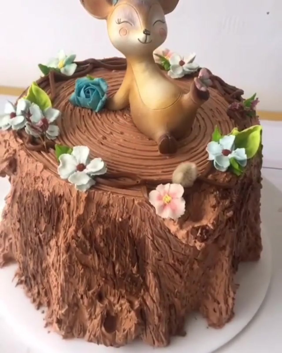Торт - пень кора из шоколада шоколадный крем для выравнивания