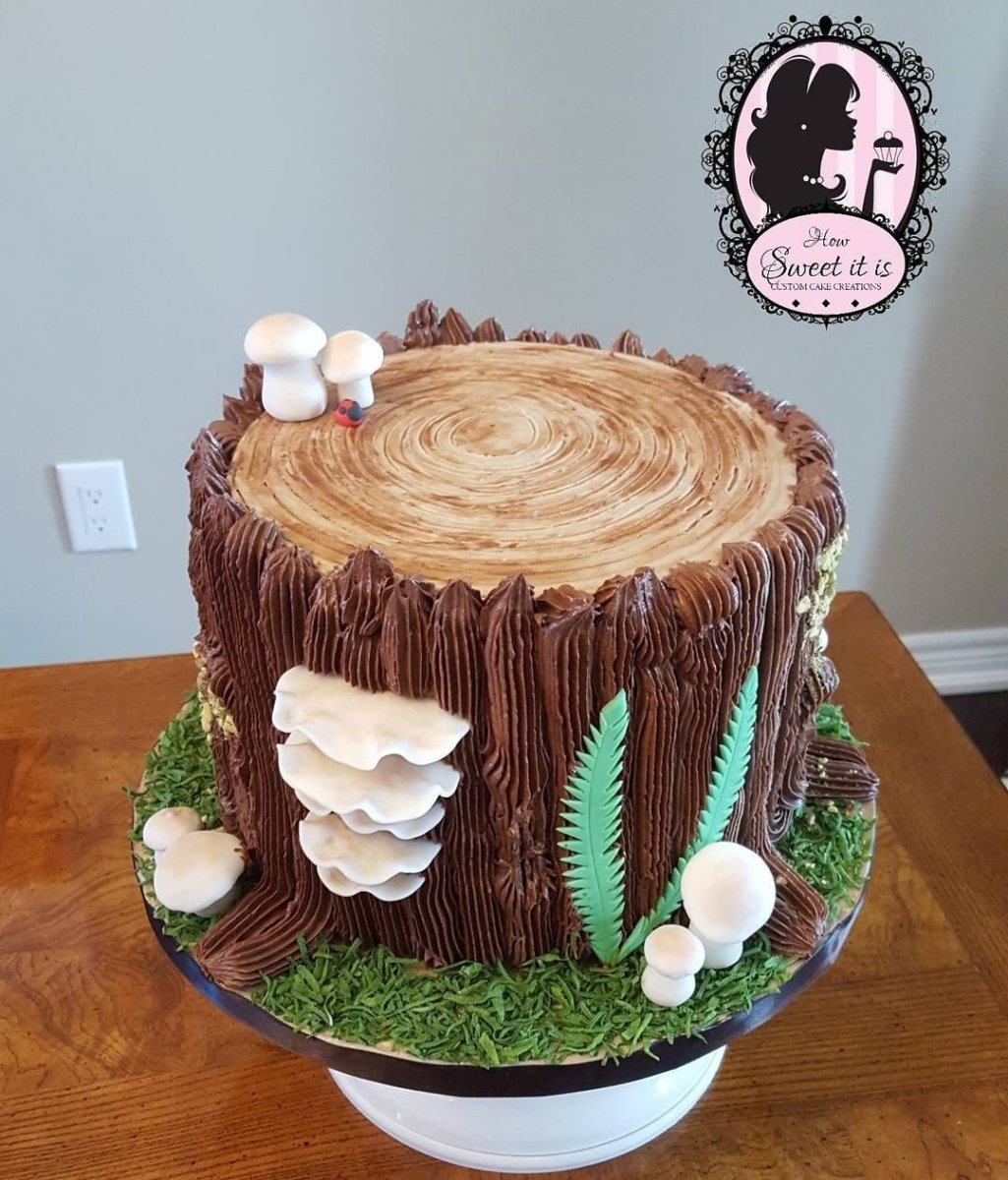 Торт пенек березовый кремовый