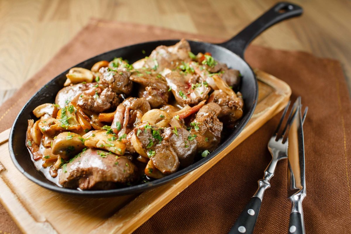 Печень куриная жареная