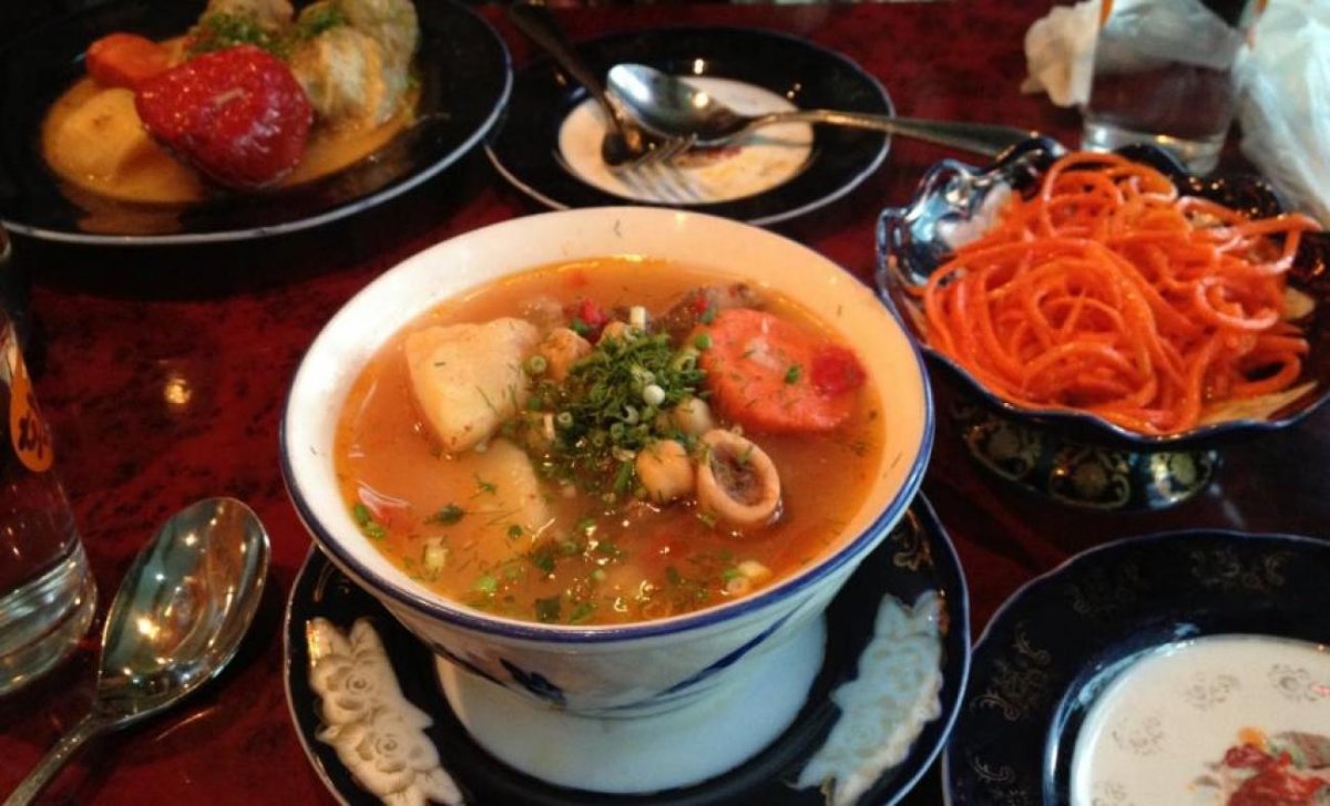 Узбекский суп с рисом мастава