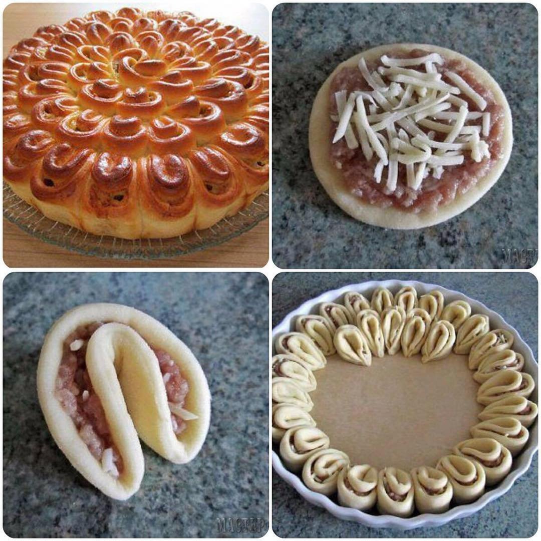 Мясной пирог Хризантема
