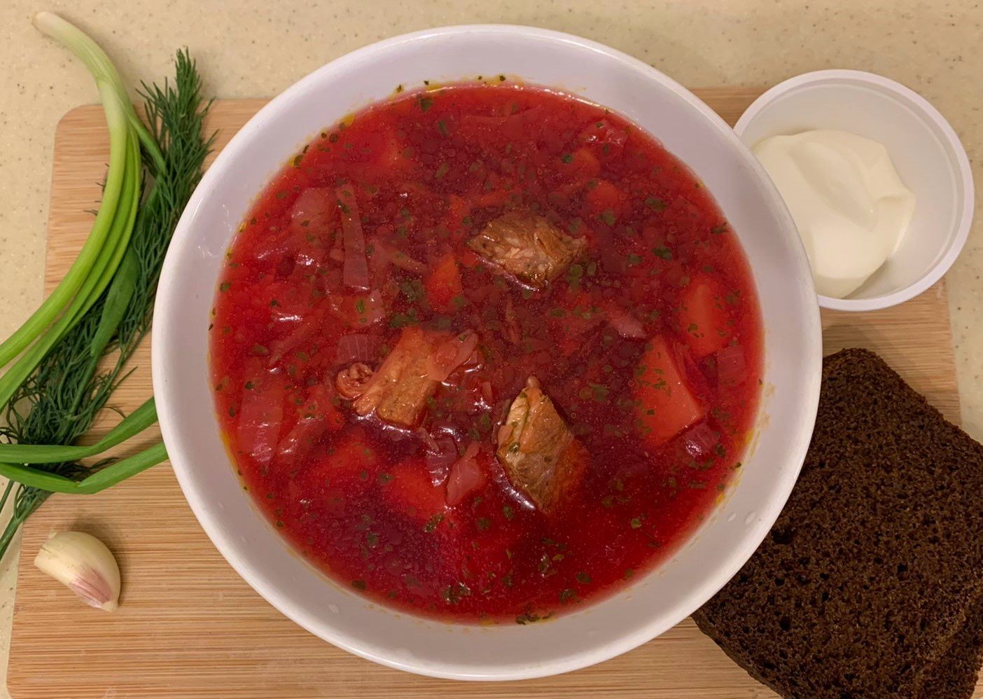 Ингредиенты для «Свекольный суп с кониной»:
