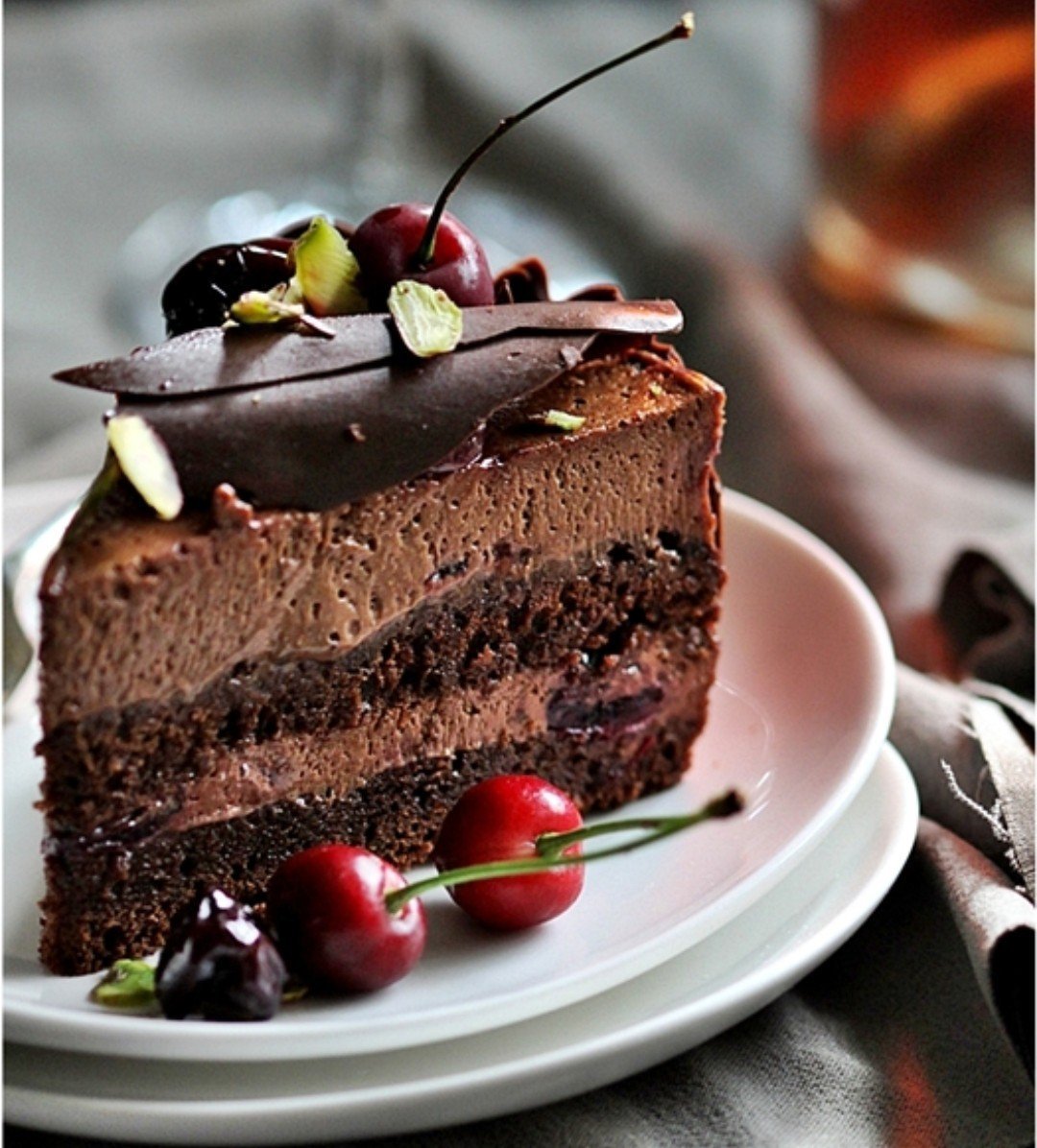Бенто торт шоколад вишня