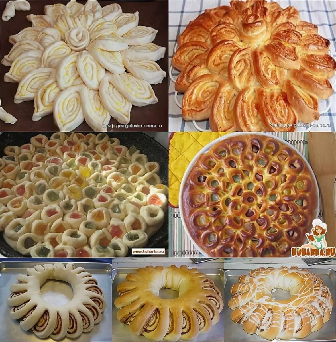 Красивые пироги из дрожжевого теста