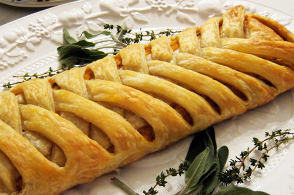 Яблочный штрудель слоеное бездрожжевое