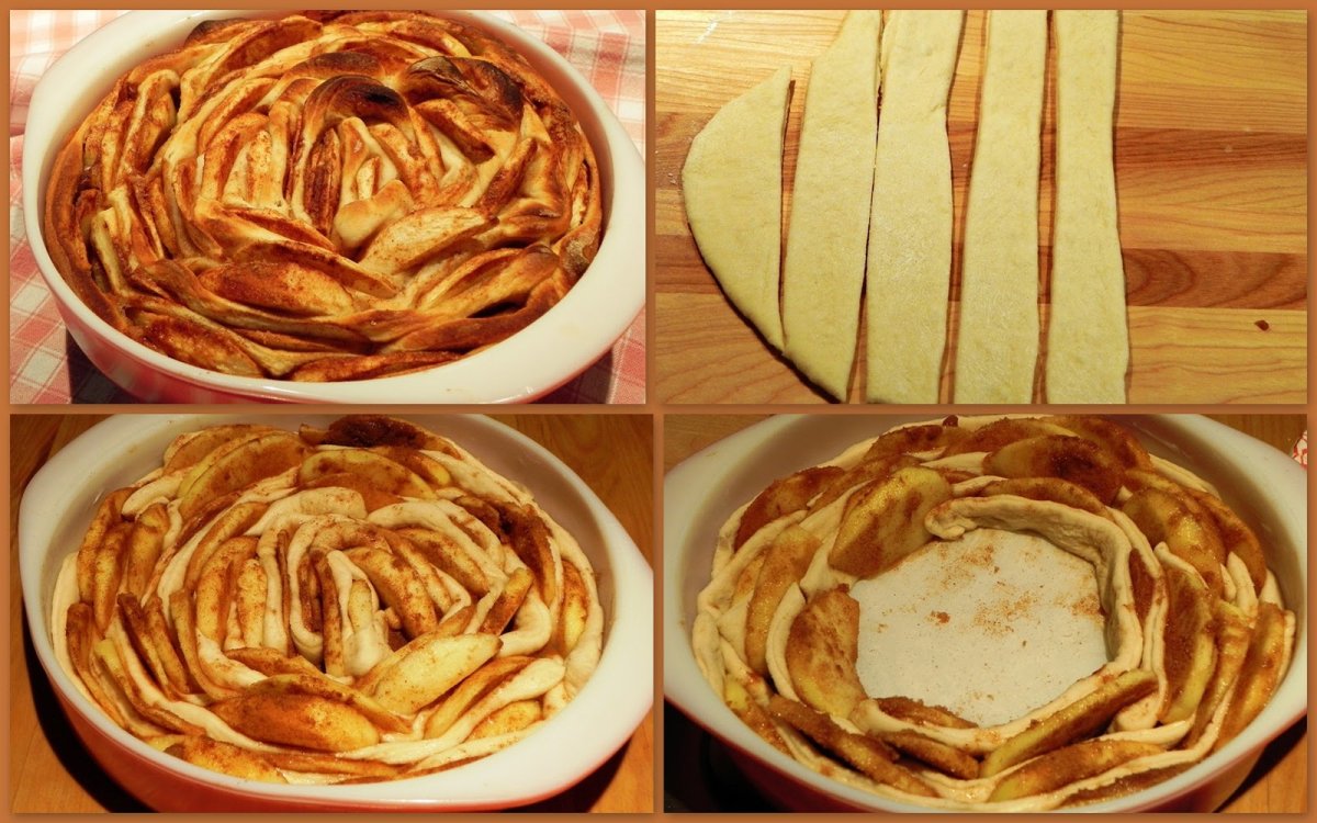 Яблочный пирог из слоеного дрожжевого теста