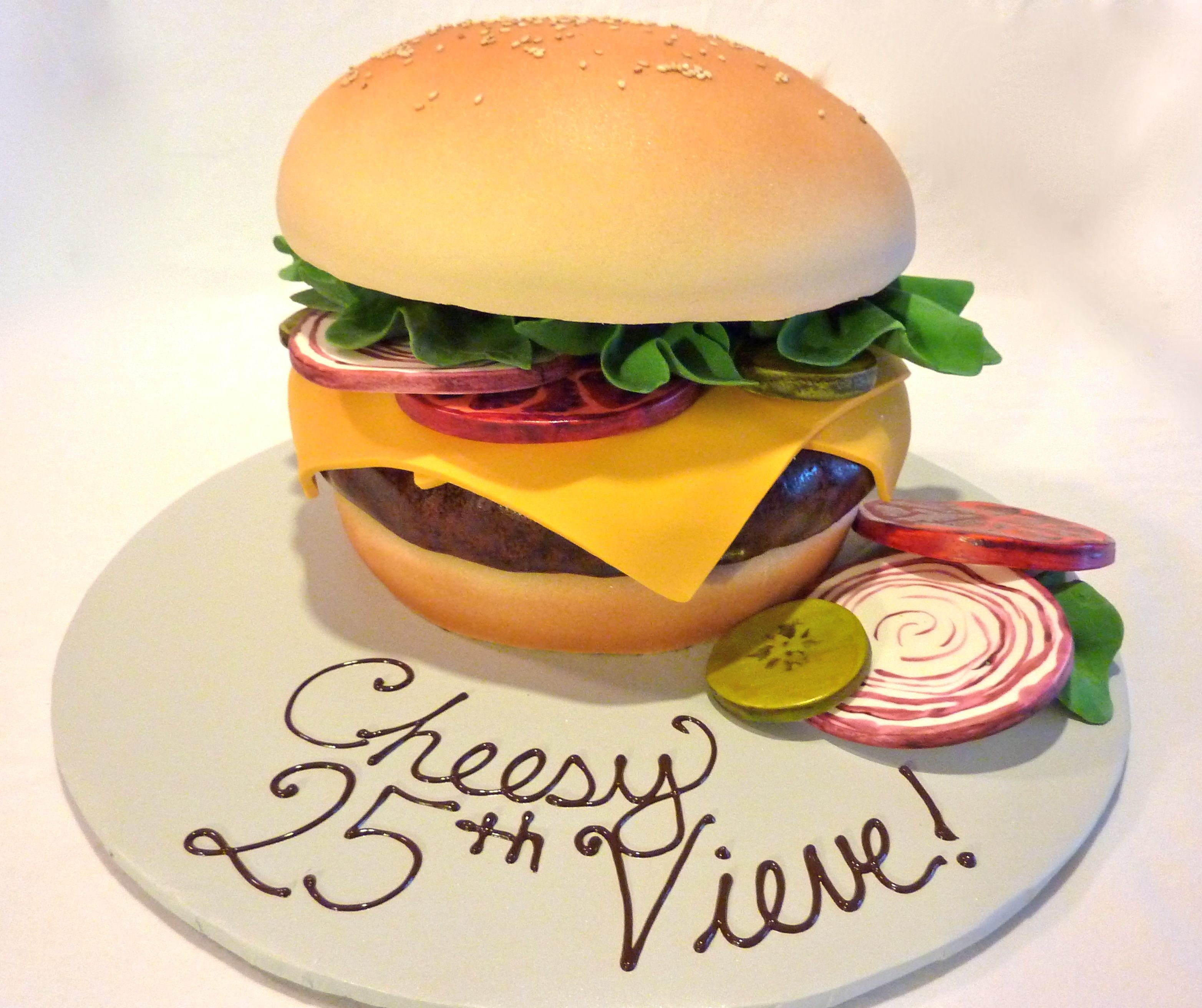 Торт гамбургер без мастики - 80 photo
