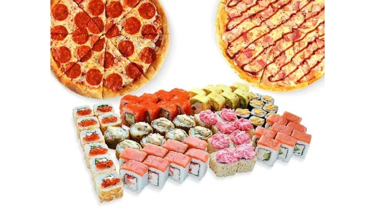 Набор суши и пицца с доставкой (120) фото