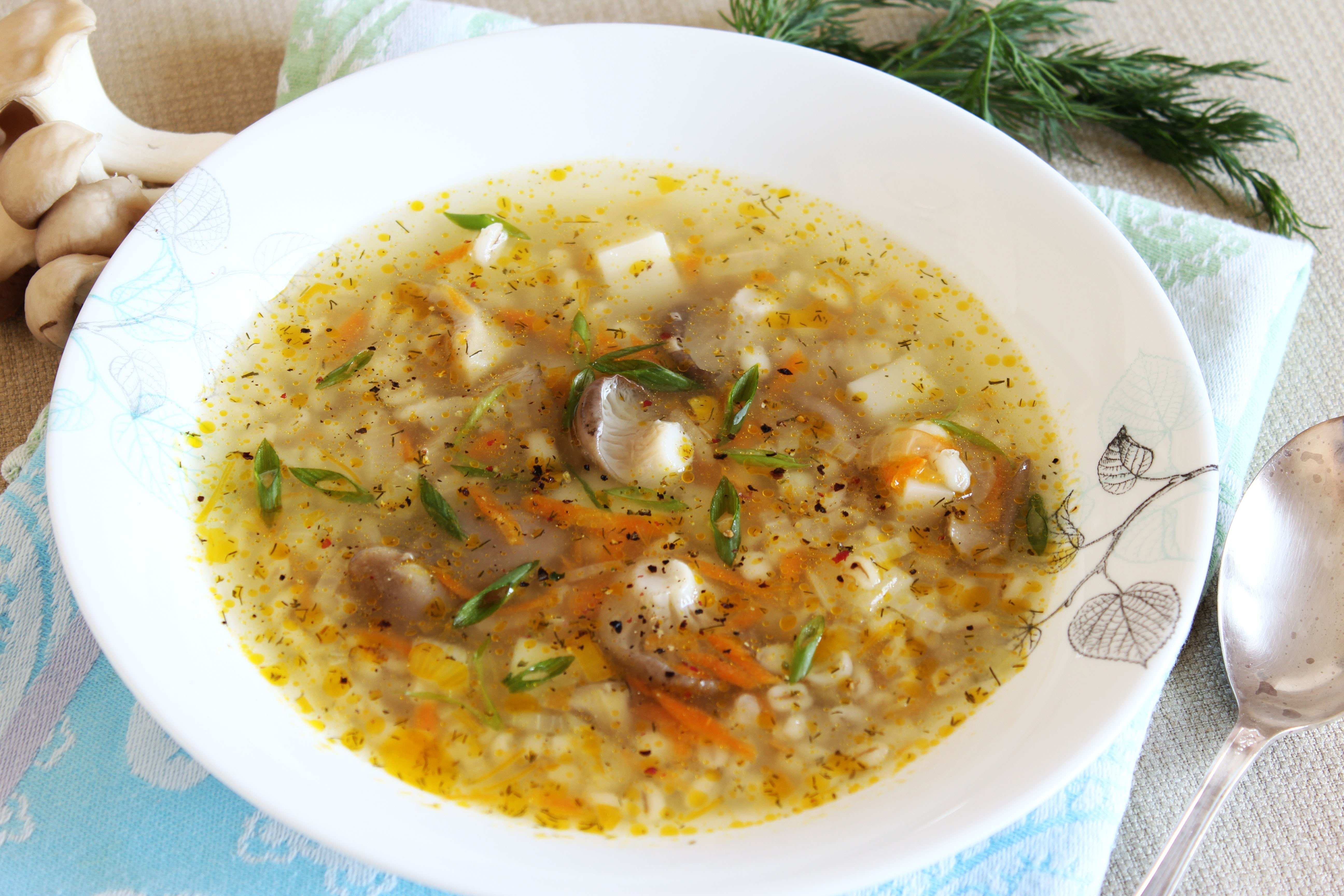 Суп с грибами рисом и картошкой