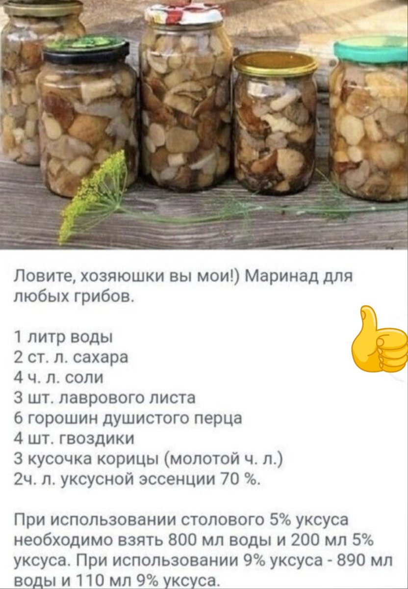 Маринад для любых грибов