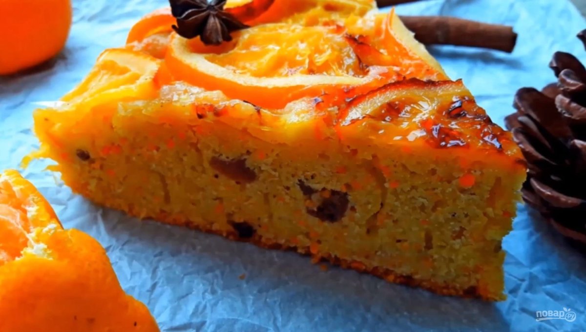 Морковный постный пирог с апельсином